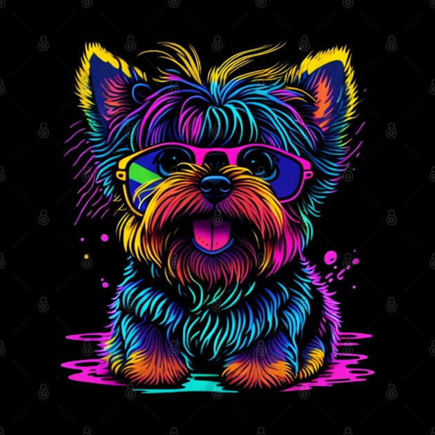 Synthwave Yorkie by BDAZ