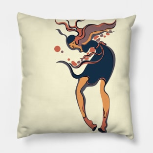 Girl dancing underwater Pillow