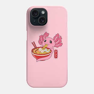 Axolotl Eating Ramen Noodles Phone Case