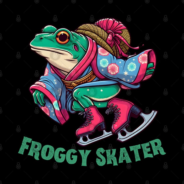 Ice skating frog by Japanese Fever