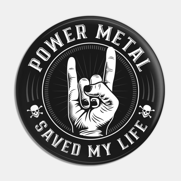 Power Metal - Headbanger Devil Horns Metalheads Pin by BigWildKiwi