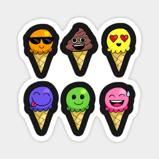 Emoji Ice Cream Sticker Pack Magnet