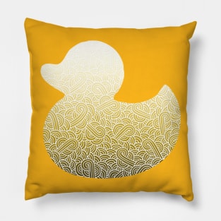 Ombre yellow and white swirls doodles duck toy Pillow