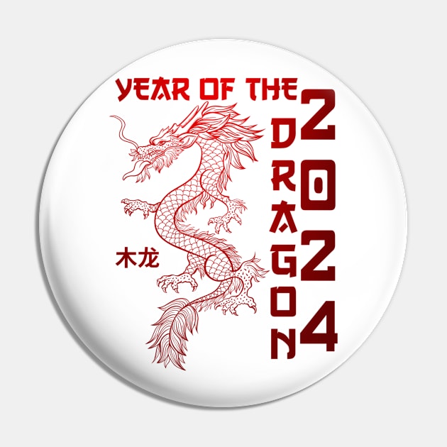 Lunar New Year 2024 The Year Of Dragon 2024 Men Women Kids Pin by AimArtStudio