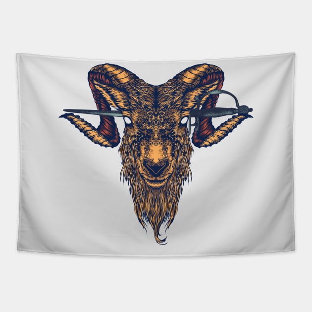 goat the sacrificial animal Tapestry by gambar_corek