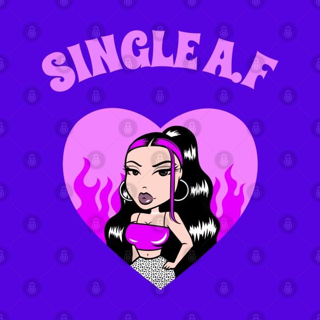 Single AF Women's Design, Single A.F Tee, Single Girl Gift, Hen Party, Girls Night Out, Clubbing Tee, Cute Clothing, Birthday Gift by Outrageous Tees