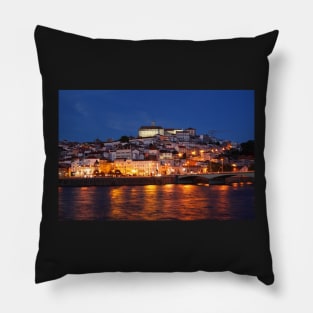 Old town, river, Mondego, Coimbra, Portugal, city, evening, dusk Pillow