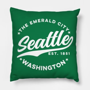 Vintage Seattle Emerald City Washington USA Pillow