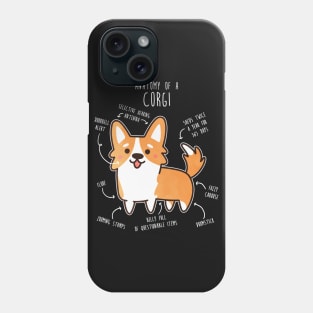 Corgi Red Dog Anatomy Phone Case