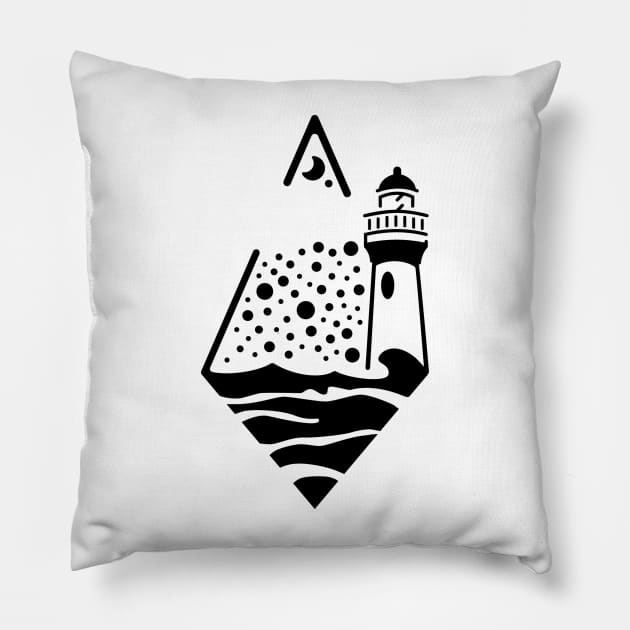 Lunar Lighthouse Pillow by Benlo