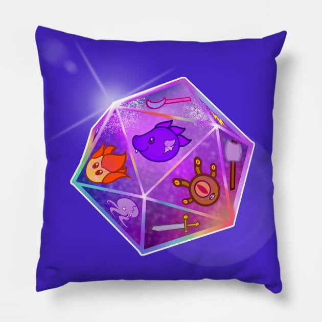 Cute d20 Pillow by Nirelle