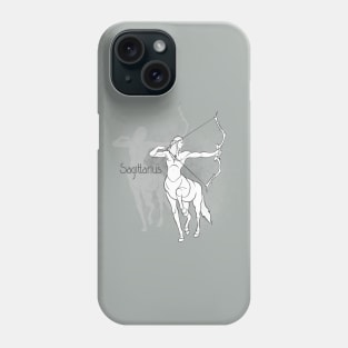 Zodiac sign Sagittarius - Black and white lineart Phone Case