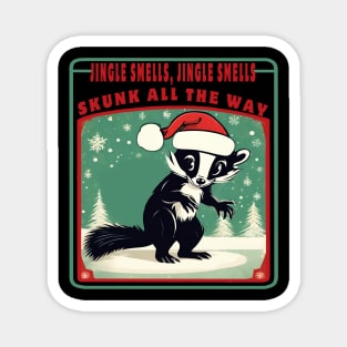 Skunk Christmas Magnet