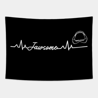 Shark Jaws Heartbeat Line Tapestry