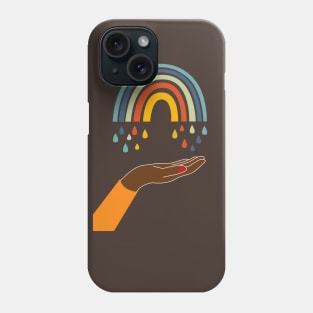 Rainbow and hand Phone Case