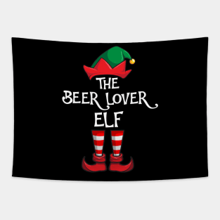 Beer Lover Elf Matching Family Christmas Tapestry