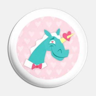 Unicorn Struck by Love Pin