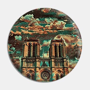 Gothic cathedral. Art Pin