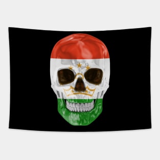 Tajikistan Flag Skull - Gift for Tajikistani With Roots From Tajikistan Tapestry