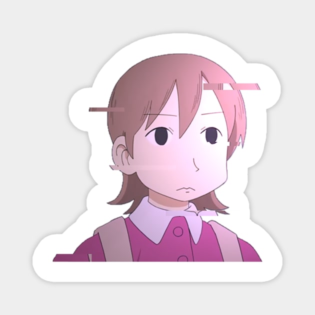 Nichijou glitch art Magnet by dumbvaporwave