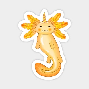 Golden Unicorn Axolotl Magnet