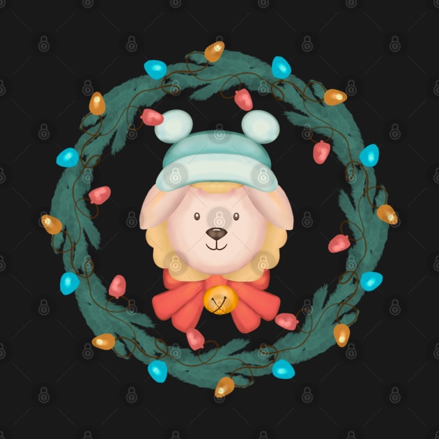 Cute Sheep Christmas Wreath by i am Cuta