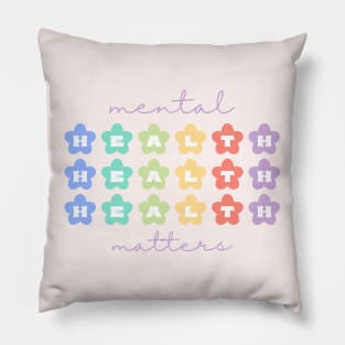 Mental Health Matters | Retro Flowers Peach Candy Pillow