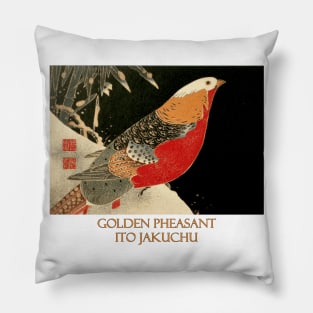 Golden Pheasant (circa 1900) by Ito Jakuchu Pillow