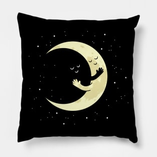 CRESCENT MOON HUG at night Pillow