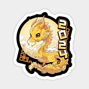 Chinese New Year 2024 Cute Moon Dragon Magnet