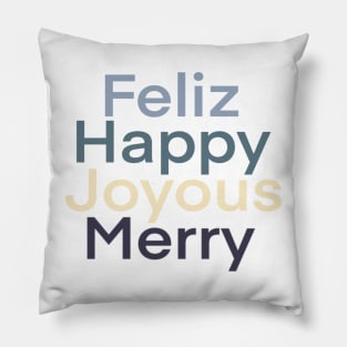 Holiday Greetings - blue Pillow