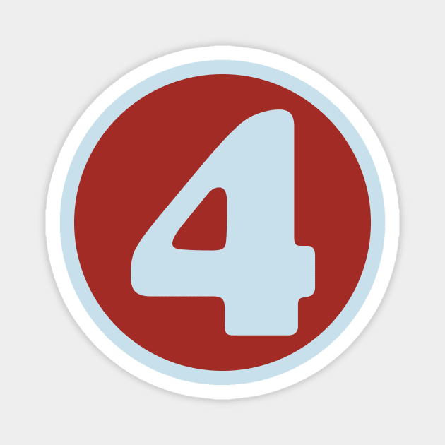 Number Four #4 Magnet by n23tees