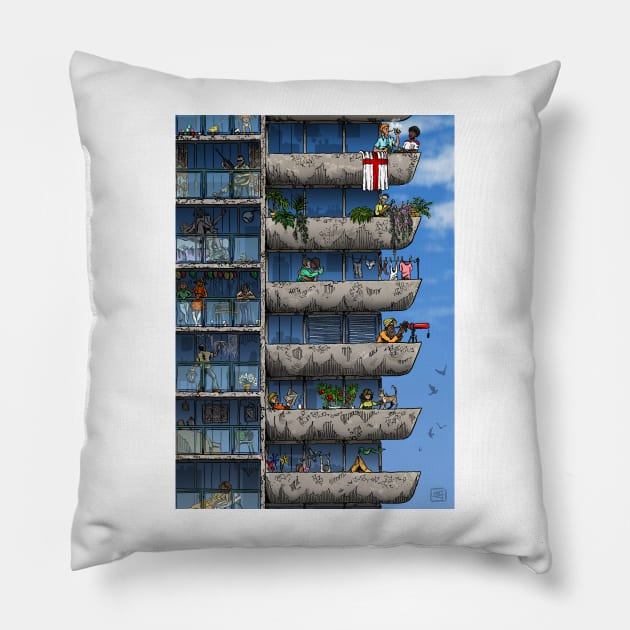 Brutalist Utopia Pillow by matjackson