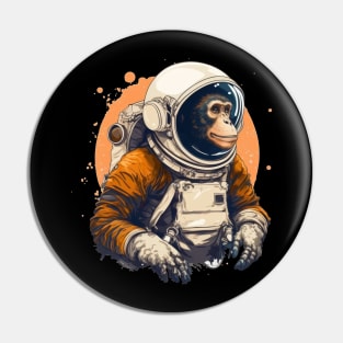 Monkey Astronaut art Pin