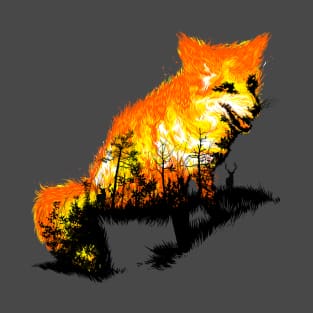 Fire Fox Forest Fire T-Shirt