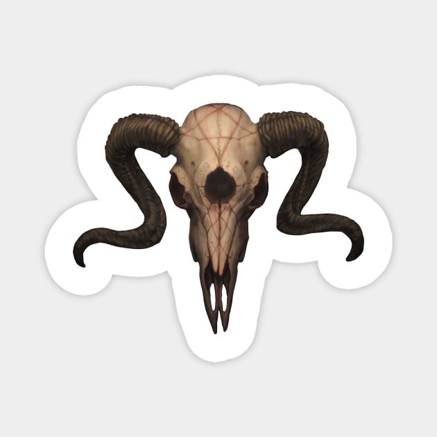 Lucifers Ram Skull Magnet by Cleo Naturin