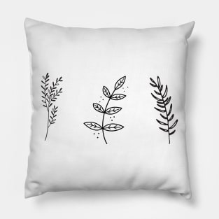 Hand Drawn Flowers Pillow