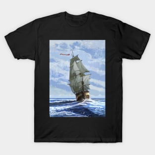 Ship Sailing The Ocean Seas T Shirt - Pirate Ship, Boat Captain, Sailors,  Nautical Sailing Tee