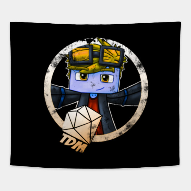 dantdm mincraft the diamond minecart cartoon tapestry teepublic