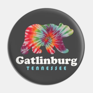 Gatlinburg Tennessee Tie Dye Bear Great Smoky Mountains Pin