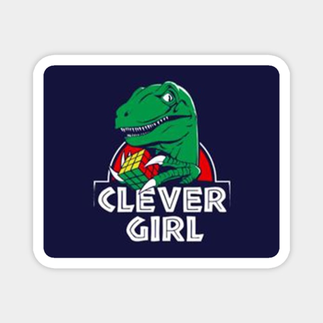 Clever Girl Play Rubik Magnet by Alvon Ronny Is Mine Art.Co