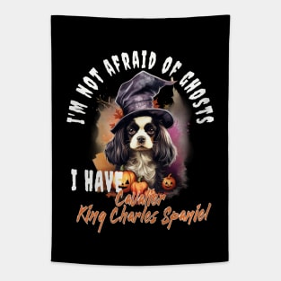 Spaniel Dog Ghost Guardian Vintage Halloween Funny Tapestry