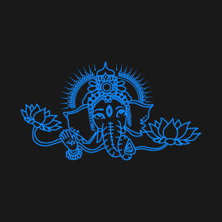 Sky Blue Ganesha Henna Design T-Shirt