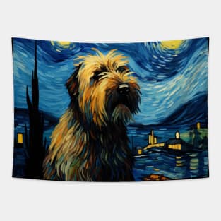 Beautiful Briard Night Tapestry