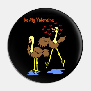 Valentine lovebirds Cartoon Fantasy Abstract Print Pin