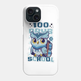 100 days of school featuring a Cute owl with a bagpack #2 Phone Case