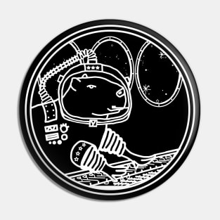 Space Astronaut Capybara in Sci Fi Spaceship Pin