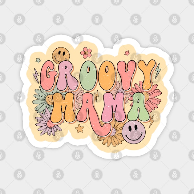 Groovy Mama Retro 70s Funky Hippie Mothers Day Magnet by Lavender Celeste