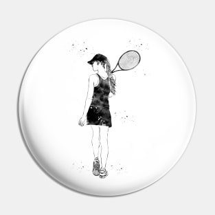 Tennis Player Girl Pin