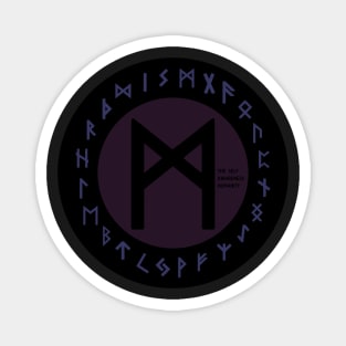 Purple Mannaz Elder Futhark Rune | Viking | Pagan Symbol Magnet